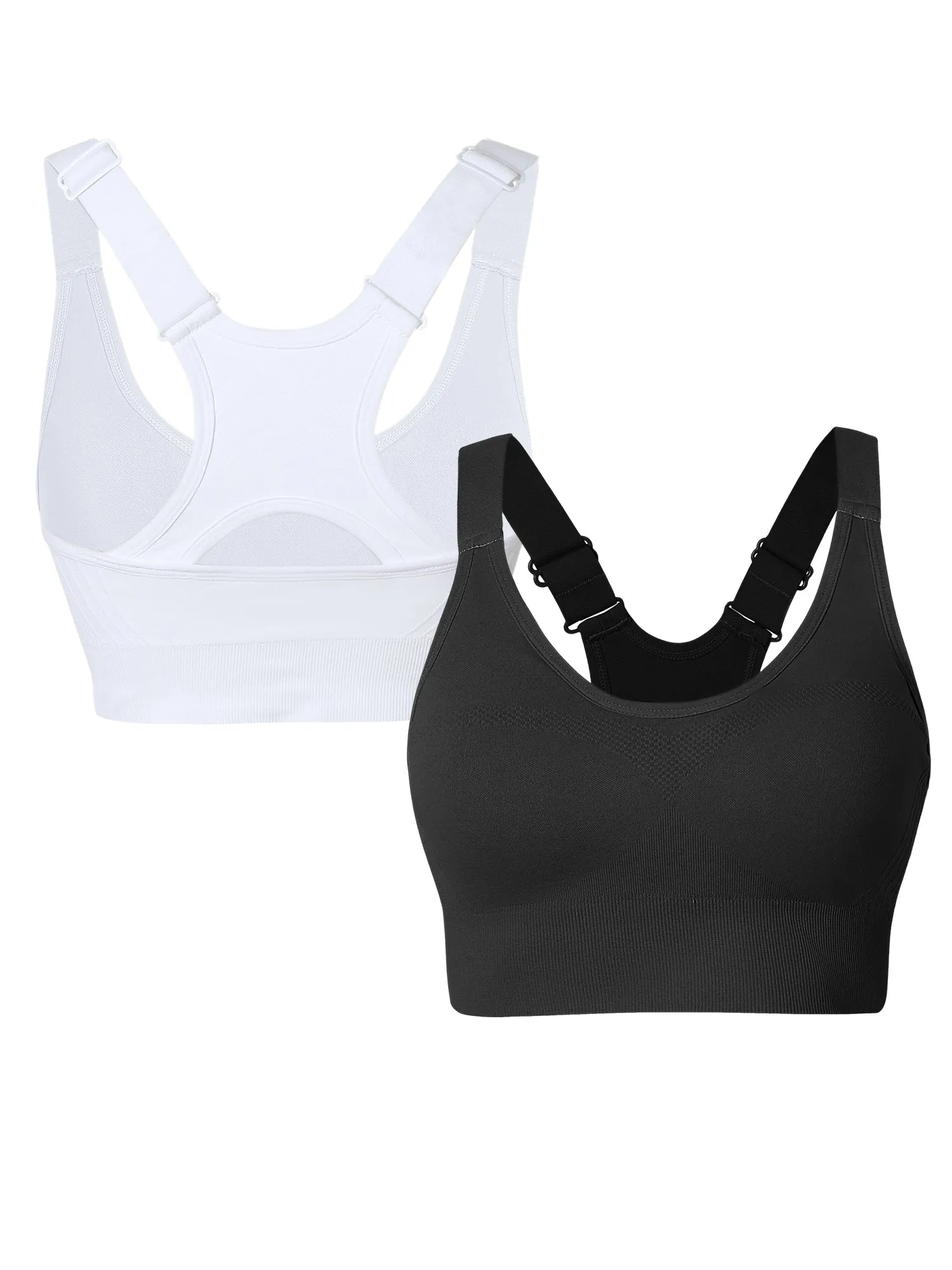 Hanerdun Womens Racerback Padded Sports Bras Adjustable Yoga Workout Bra