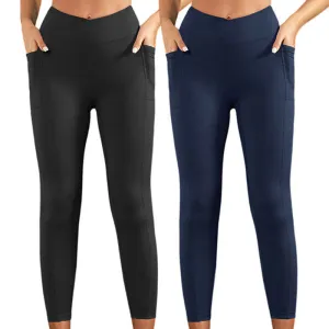 Hanerdun Yoga Pants for Women Running Leggings Female Pocket Workout Bottom High Waist Activewear