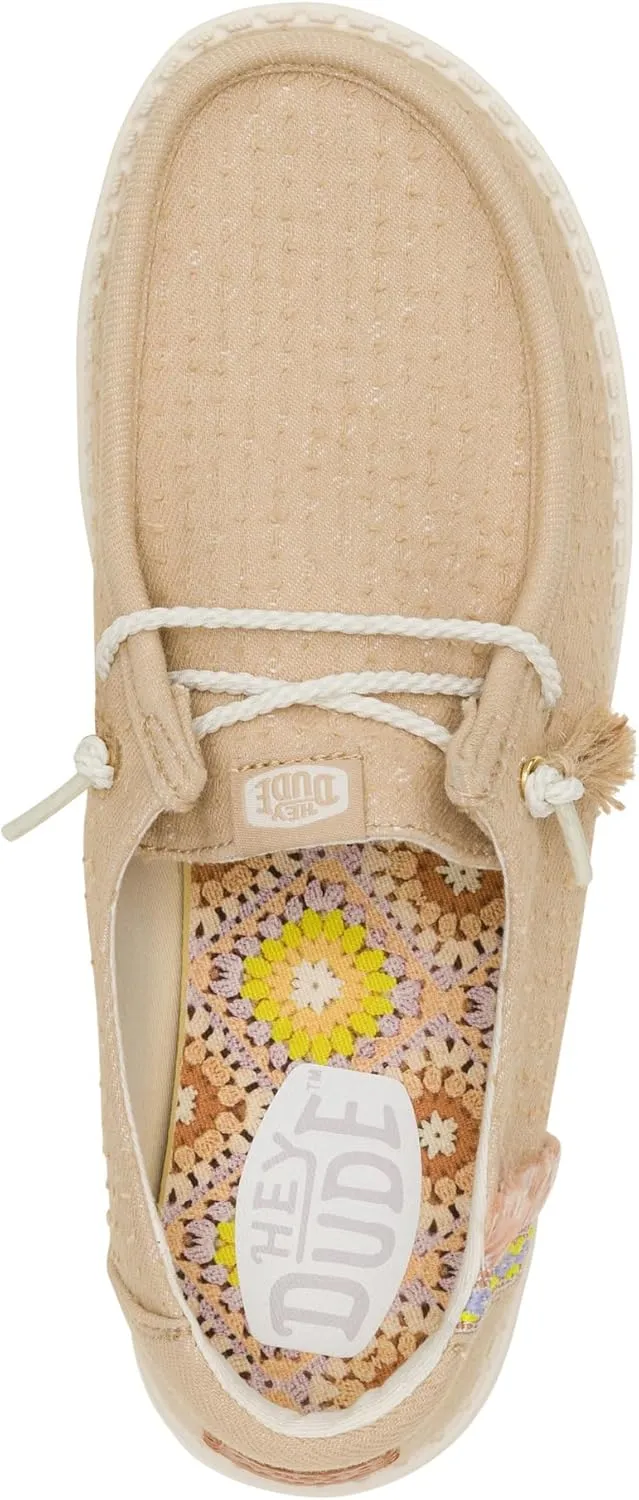 HEYDUDE Wendy Perf Canvas, Womens Shoes, Womens Slip-on Loafers, Comfortable & Light-Weight