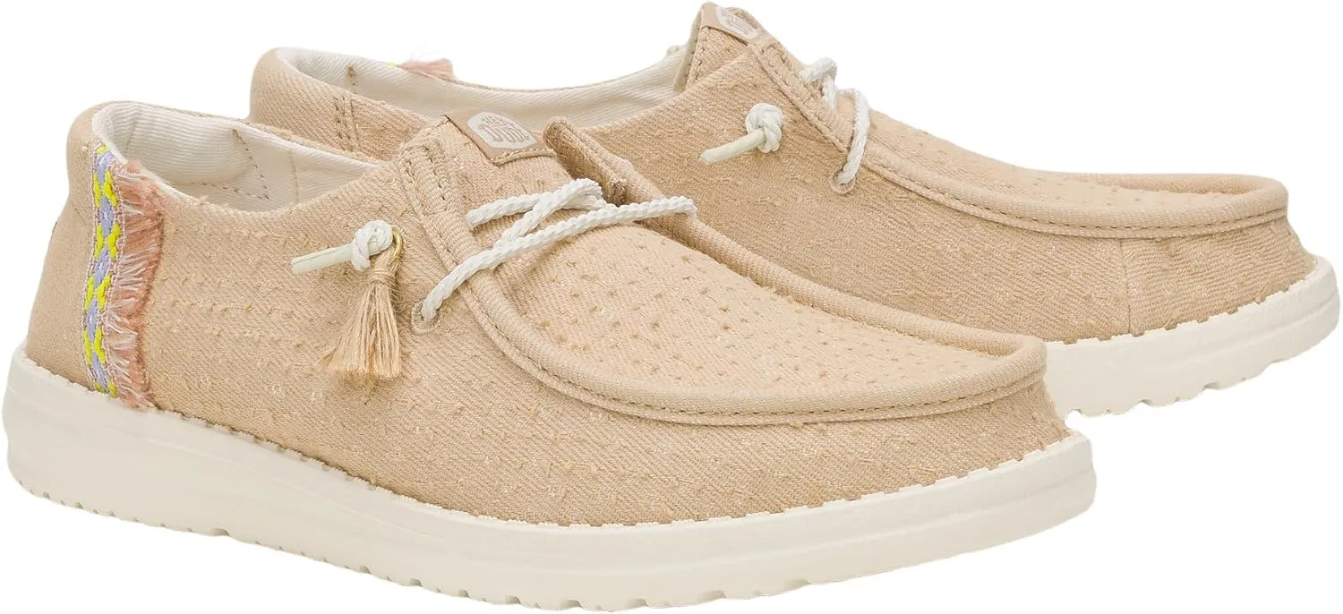 HEYDUDE Wendy Perf Canvas, Womens Shoes, Womens Slip-on Loafers, Comfortable & Light-Weight