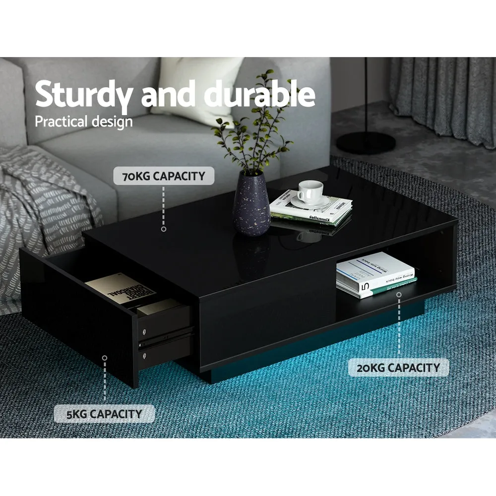 Ianthe LED Lights Coffee Table - Black