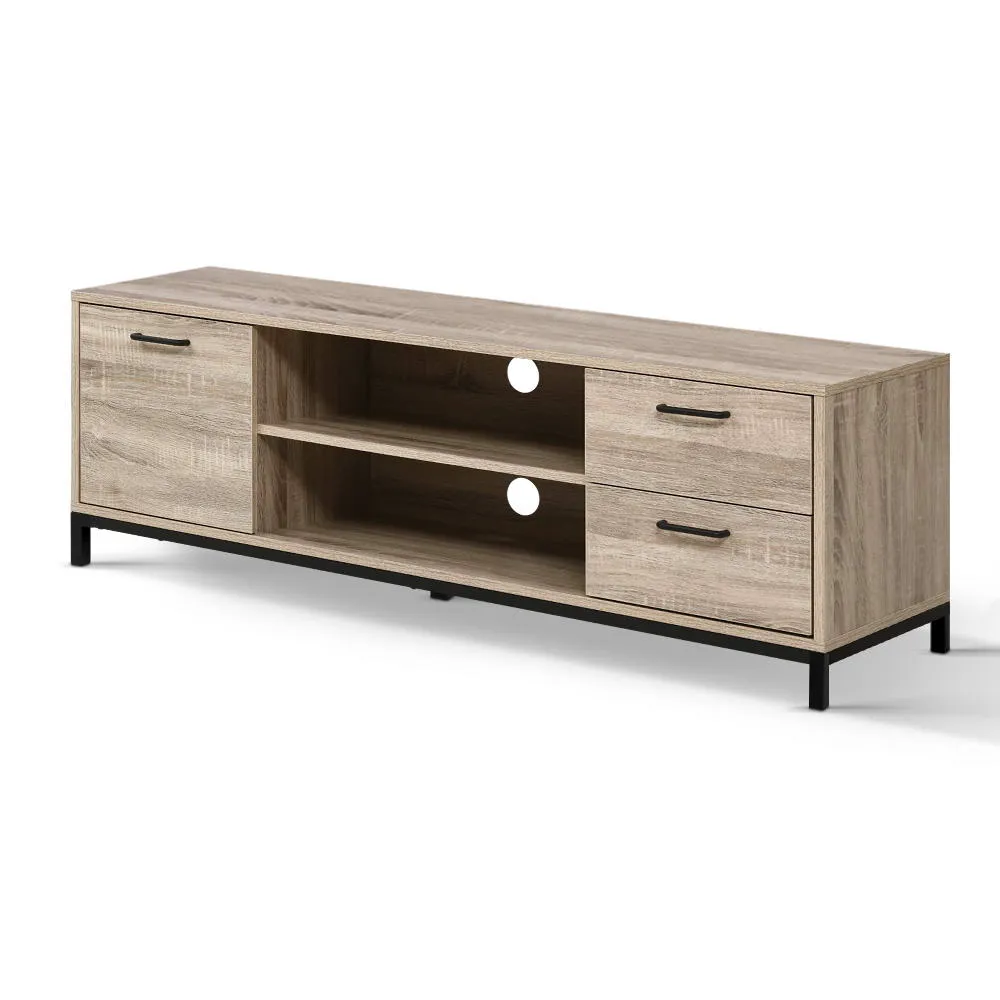 Industrial Pine TV Cabinet with Storage, 132cm - Artiss