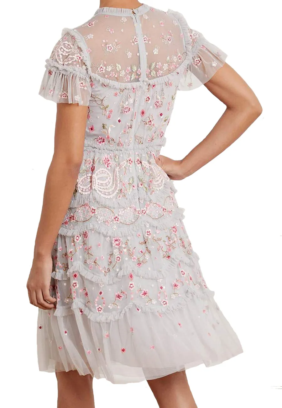 Light Blue Elsie Ribbon Mini Dress
