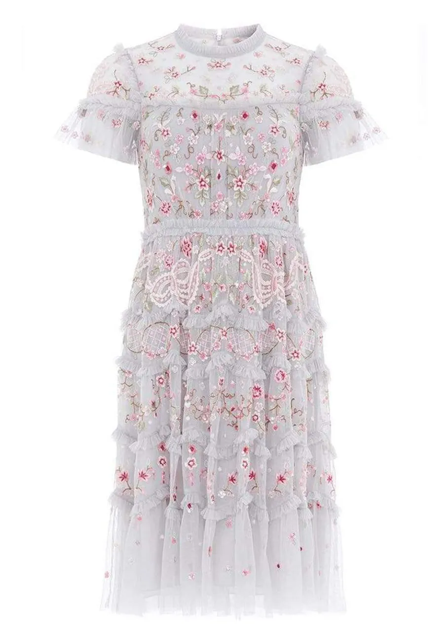 Light Blue Elsie Ribbon Mini Dress