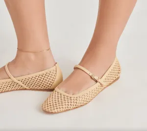Light Natural Woven Raffia Reyes Flats