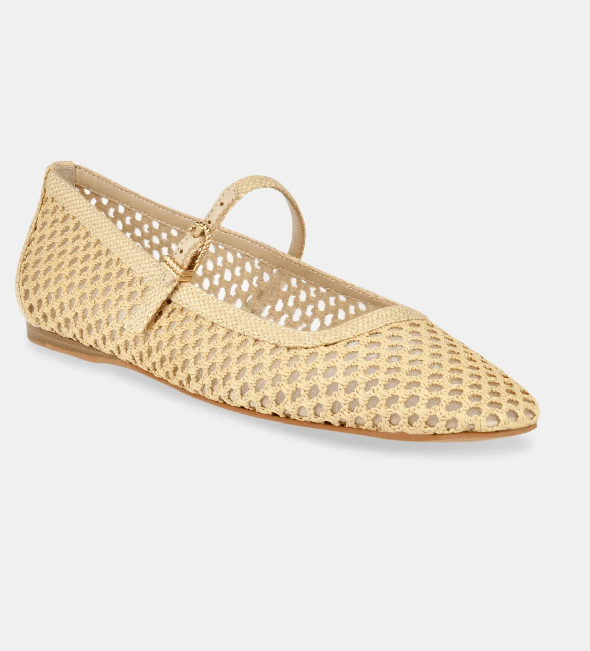 Light Natural Woven Raffia Reyes Flats