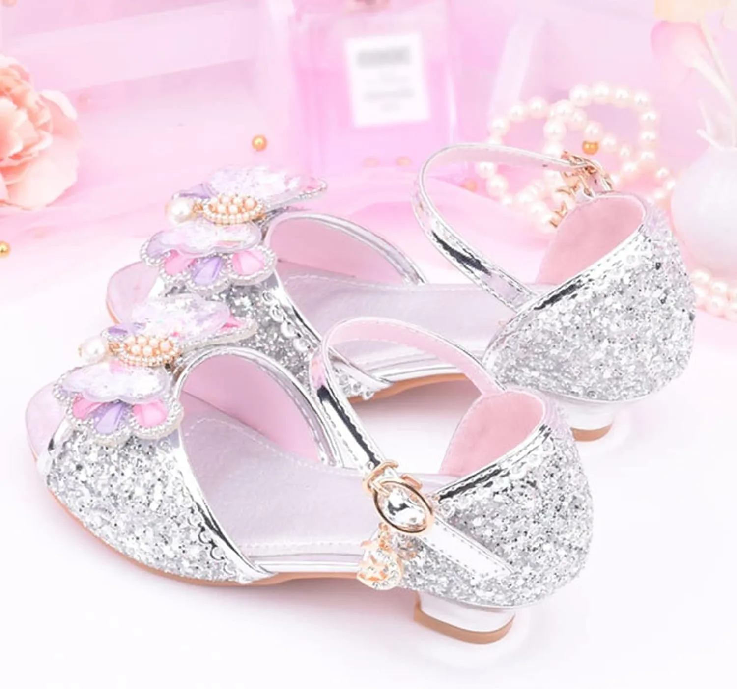 Little Girls Kitty Slippers Children Shoes With Diamond Shiny Sandals Princess Shoes Bow Toddler Size 8 Sandals Girls