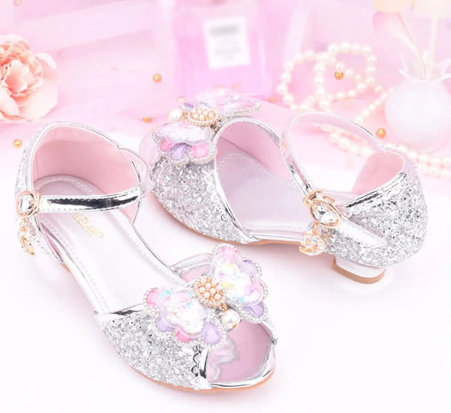 Little Girls Kitty Slippers Children Shoes With Diamond Shiny Sandals Princess Shoes Bow Toddler Size 8 Sandals Girls