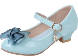 Little Girls Mary Jane Dress Shoes Bows Flower Girl Wedding School Low Heels Toddler Kids Pump Shoes
