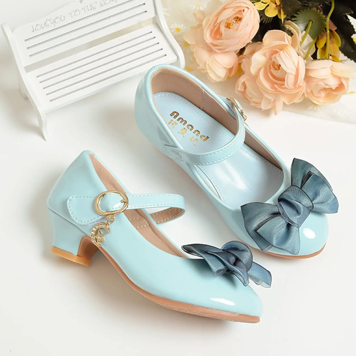 Little Girls Mary Jane Dress Shoes Bows Flower Girl Wedding School Low Heels Toddler Kids Pump Shoes