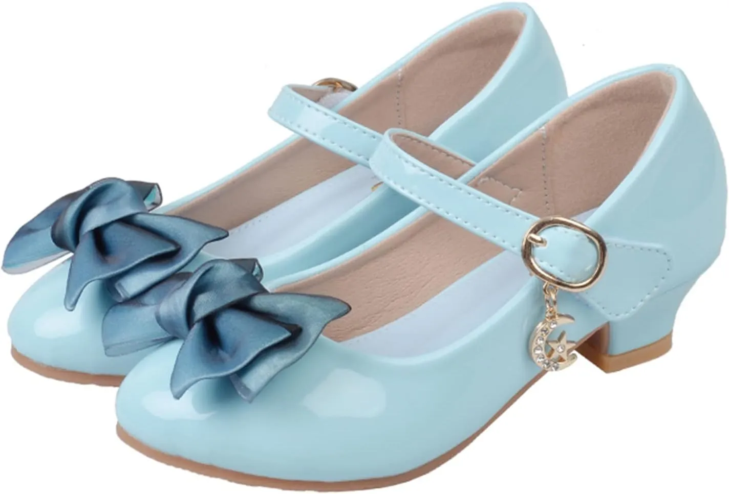 Little Girls Mary Jane Dress Shoes Bows Flower Girl Wedding School Low Heels Toddler Kids Pump Shoes