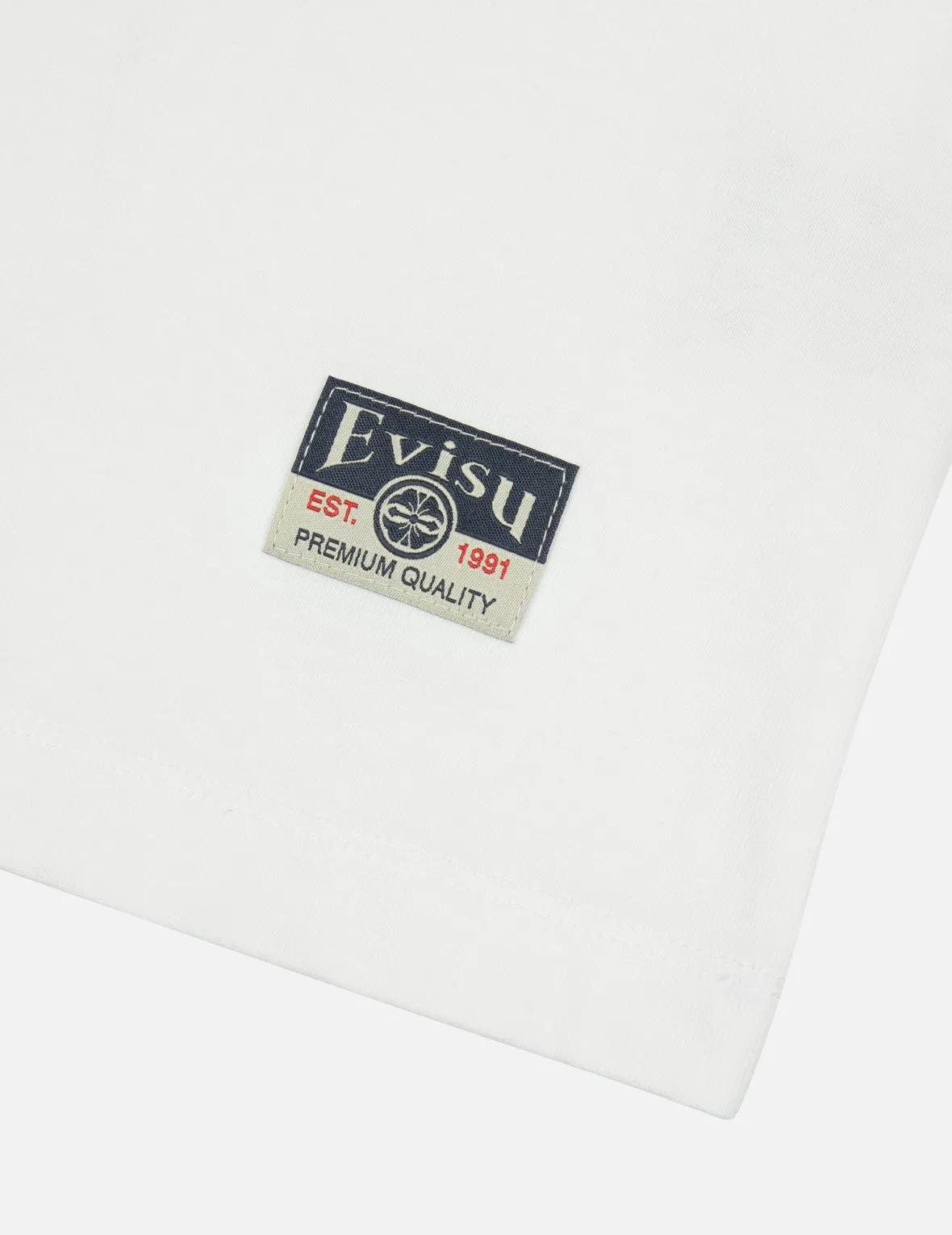 Logo Embroidery and "Soaring Seagull and Dancing Carp" Print Relax Fit T-shirt