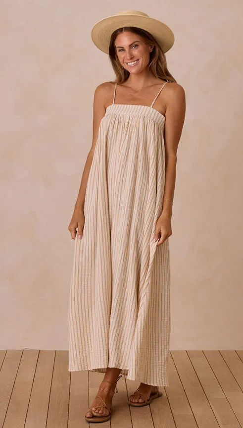 Malea Dress | MARIGOLD STRIPE | Rylee and Cru
