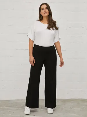 Mat Black Wide Leg Trouser