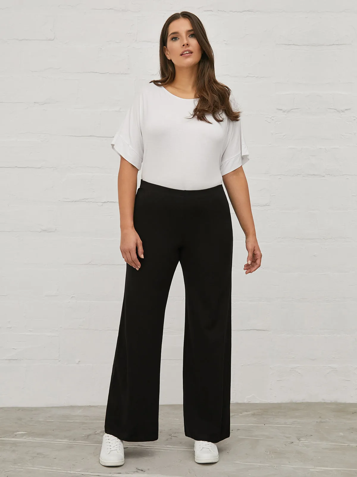 Mat Black Wide Leg Trouser