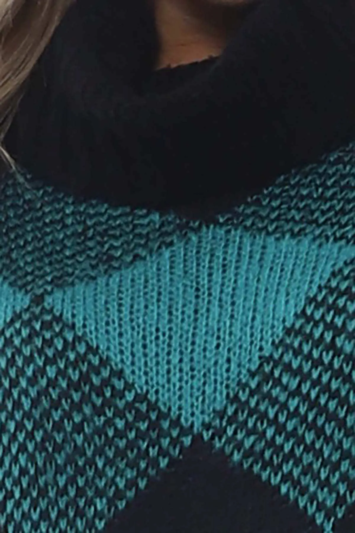 Melodie Diamond Polo Jumper Aqua