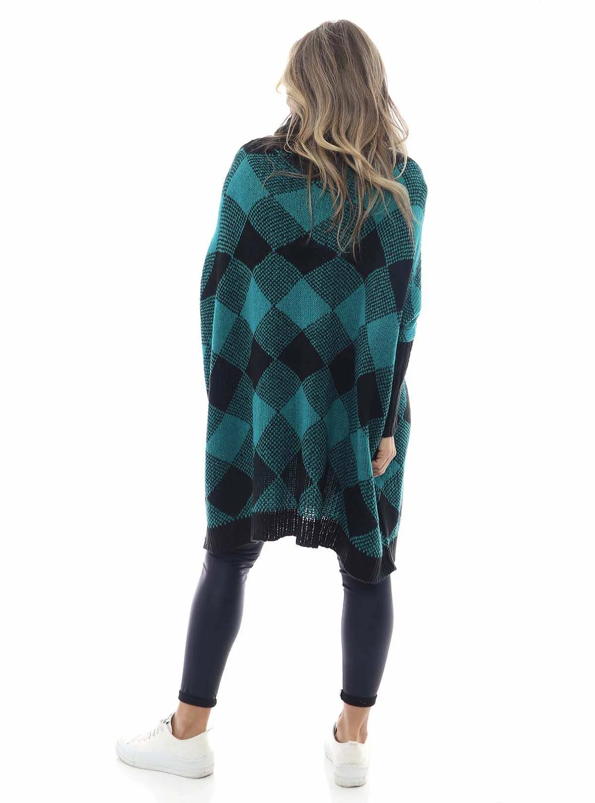 Melodie Diamond Polo Jumper Aqua