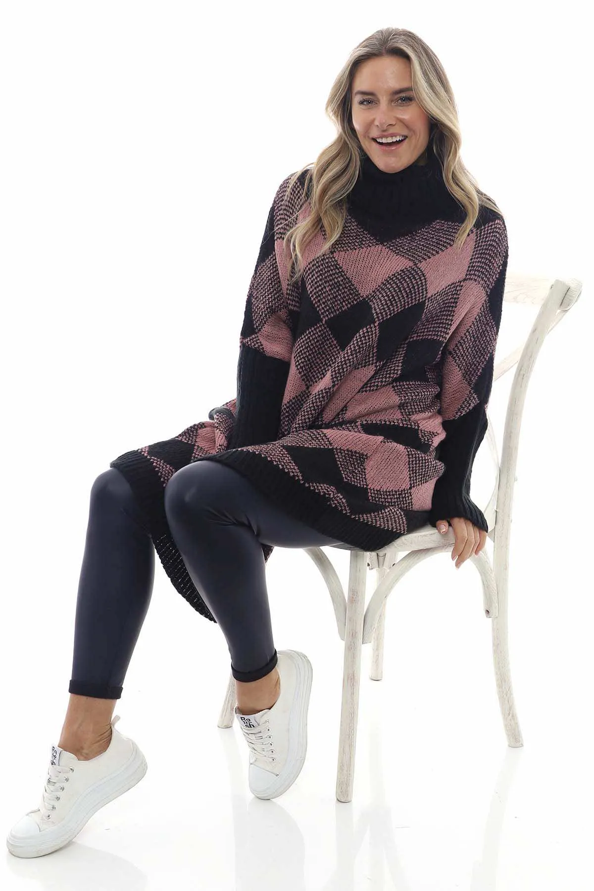 Melodie Diamond Polo Jumper Grape