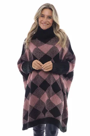 Melodie Diamond Polo Jumper Grape