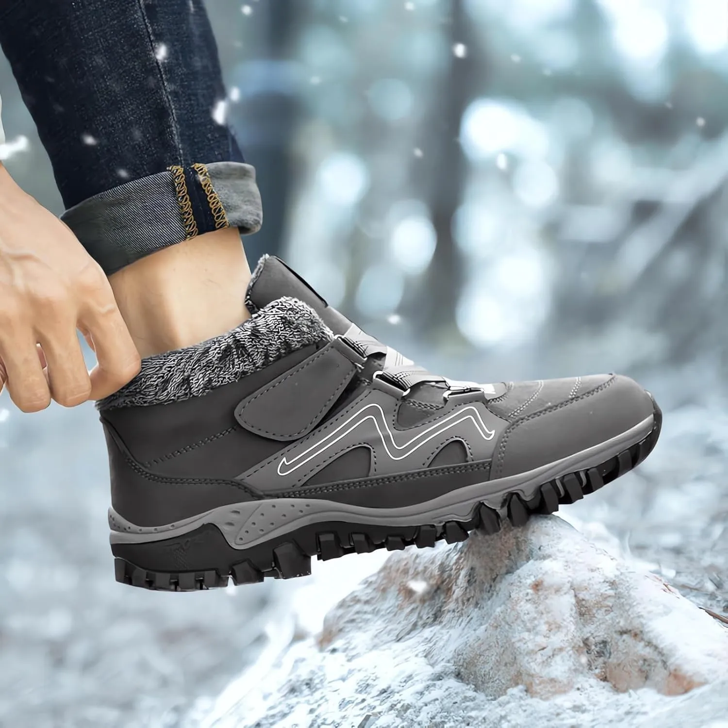 Mens Work Boots Steel Toe Hiking Sneakers Warm Fur Lined Womens Working Shoes Winter Winter Backpacking Snow Botas Warm Water Hike Grounded Footwear
