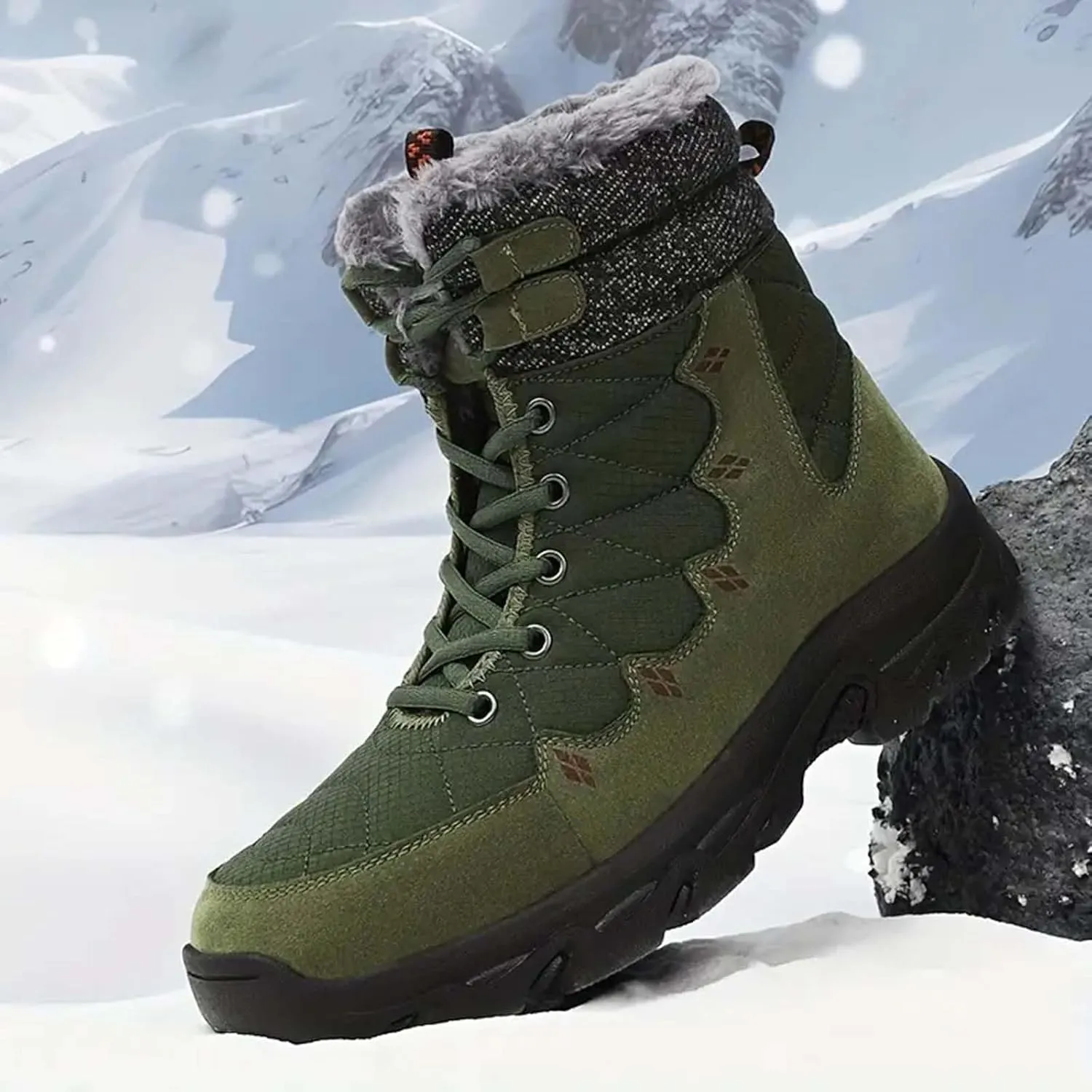 Mens Work Boots Wide Width Hiking Sneakers Fur Lined Ankle Boot Working Shoes for Women Steel Toe Waterproof Outdoor Shoes Lightweight Hike Grounded Footwear