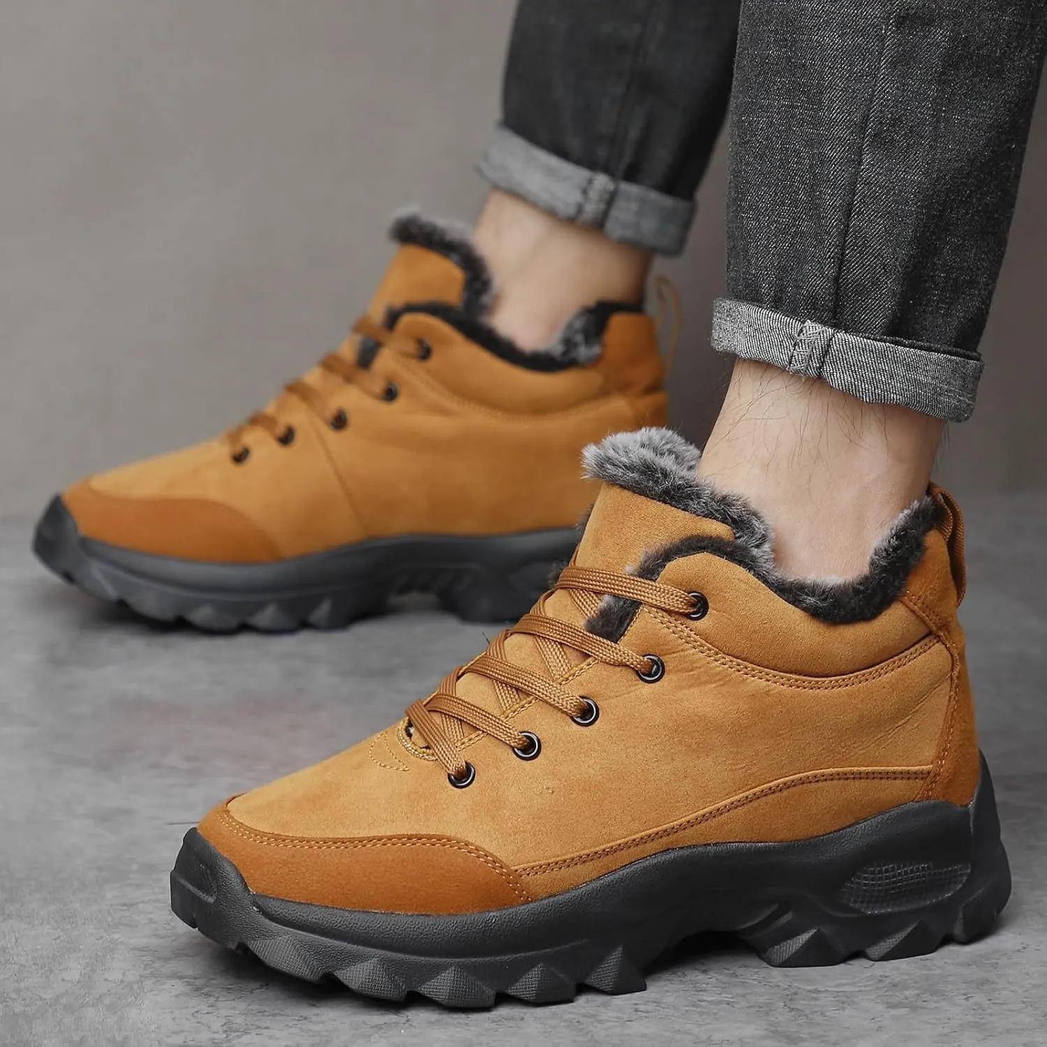Men's Work Boots Wide Width Hiking Sneakers Warm Ankle Safety Shoes for Women Steel Toe Waterproof Outdoor Shoes Leather Comfortable Hike Grounded Footwear