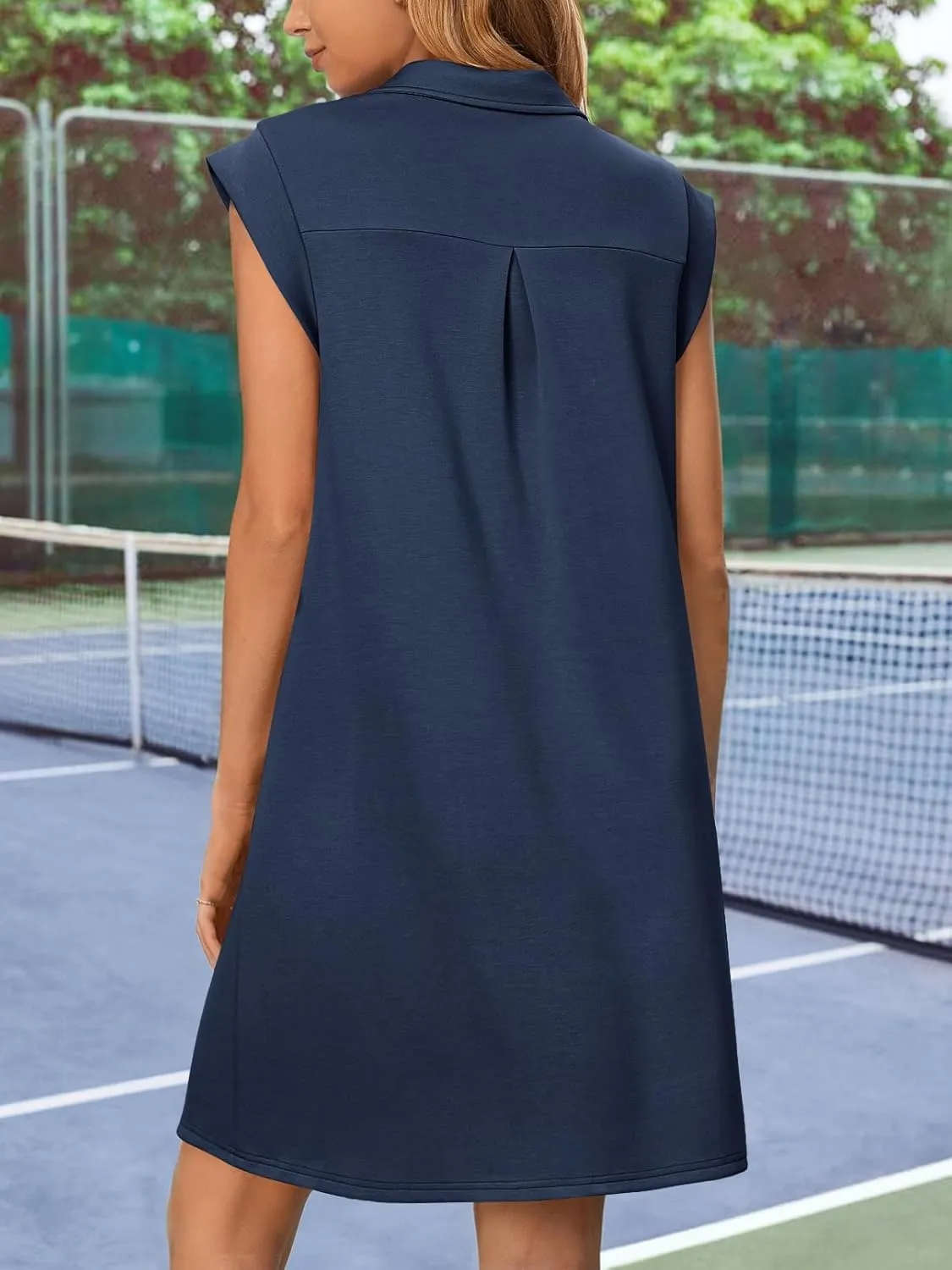 MEROKEETY Women's 2025 Summer Short Sleeve Mini Dress Casual Collared V Neck Loose T Shirt Dresses