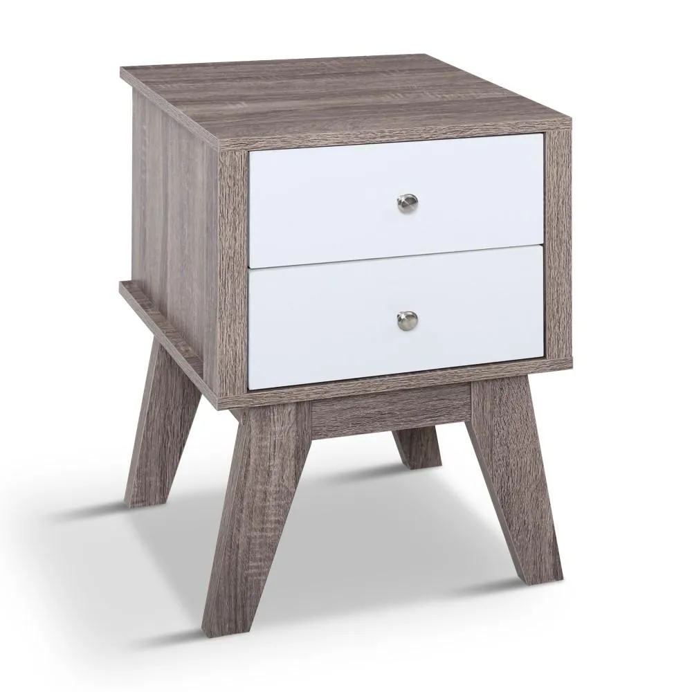Nordic Style Bedside Table Natural Dark Woodgrain
