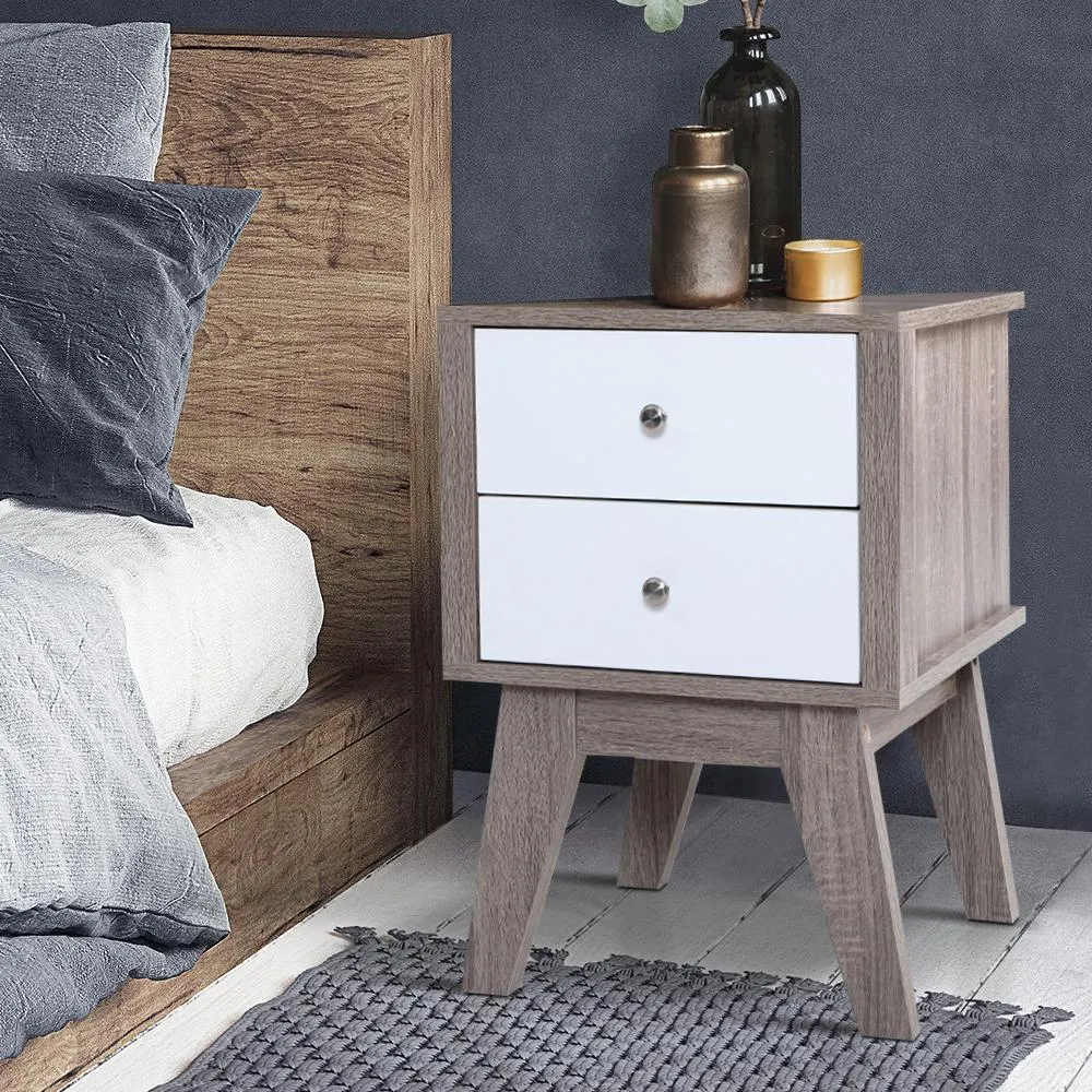 Nordic Style Bedside Table Natural Dark Woodgrain