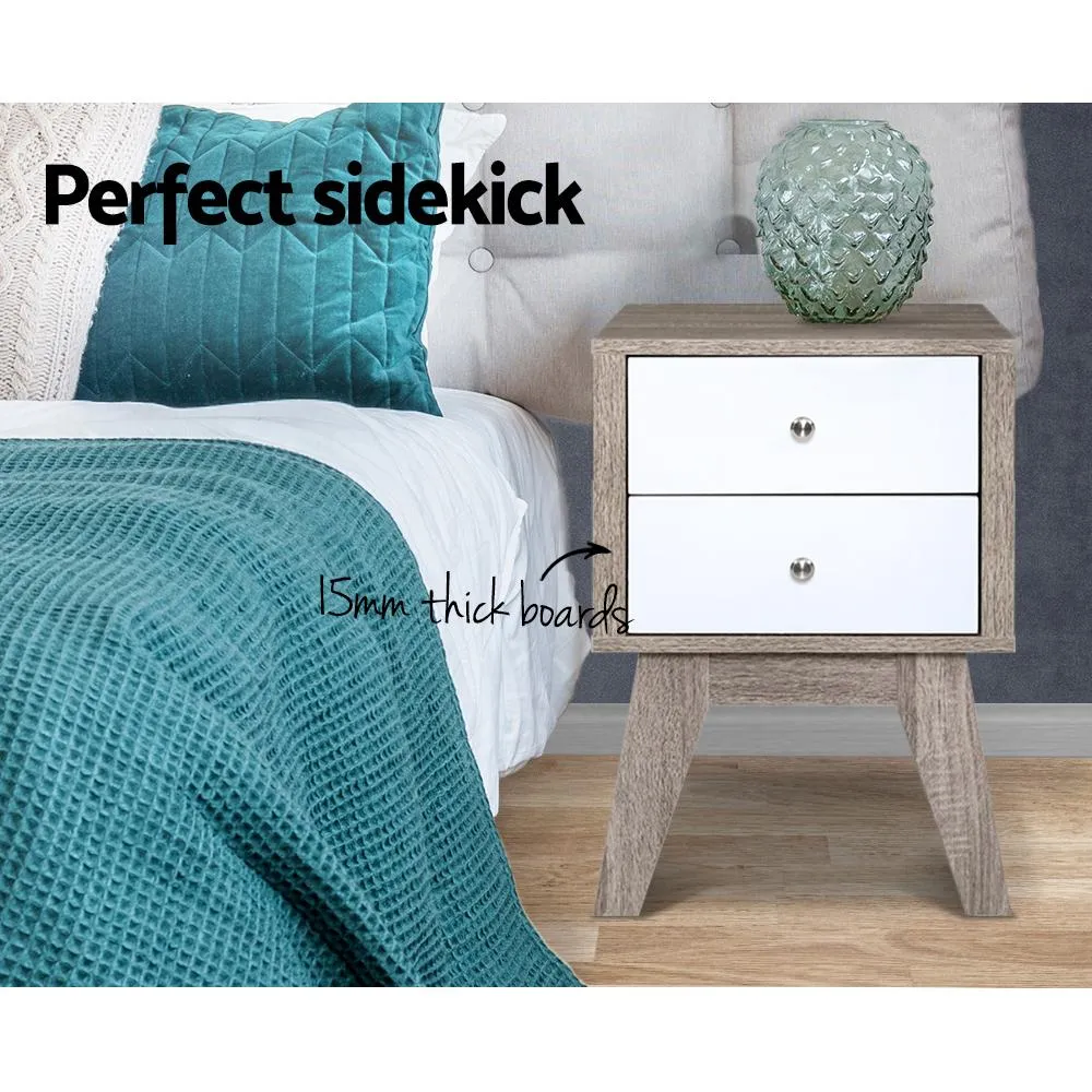 Nordic Style Bedside Table Natural Dark Woodgrain