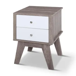 Nordic Style Bedside Table Natural Dark Woodgrain