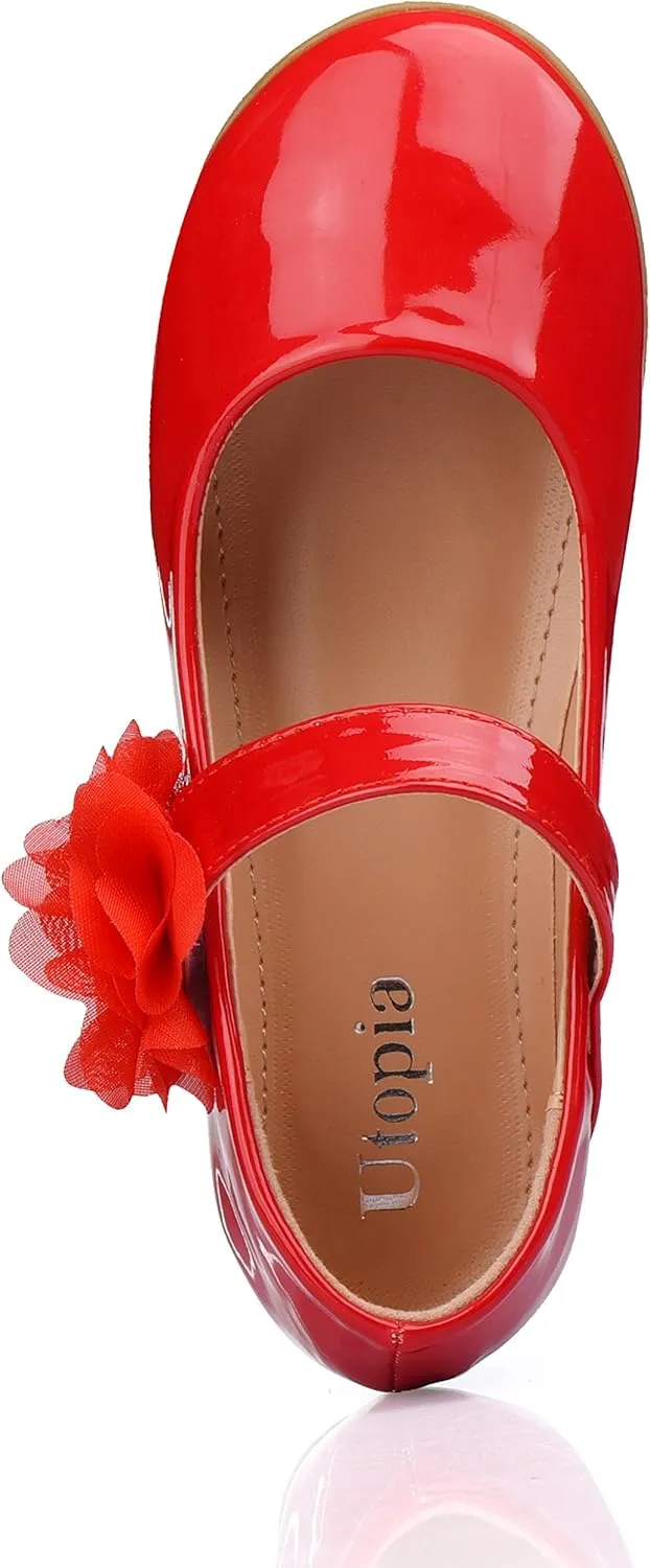 Nova Utopia Toddler Little Girls Dress Ballet Mary Jane Bow Flat Shoes
