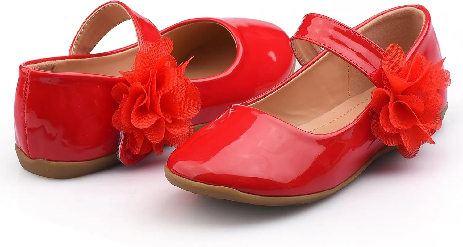 Nova Utopia Toddler Little Girls Dress Ballet Mary Jane Bow Flat Shoes