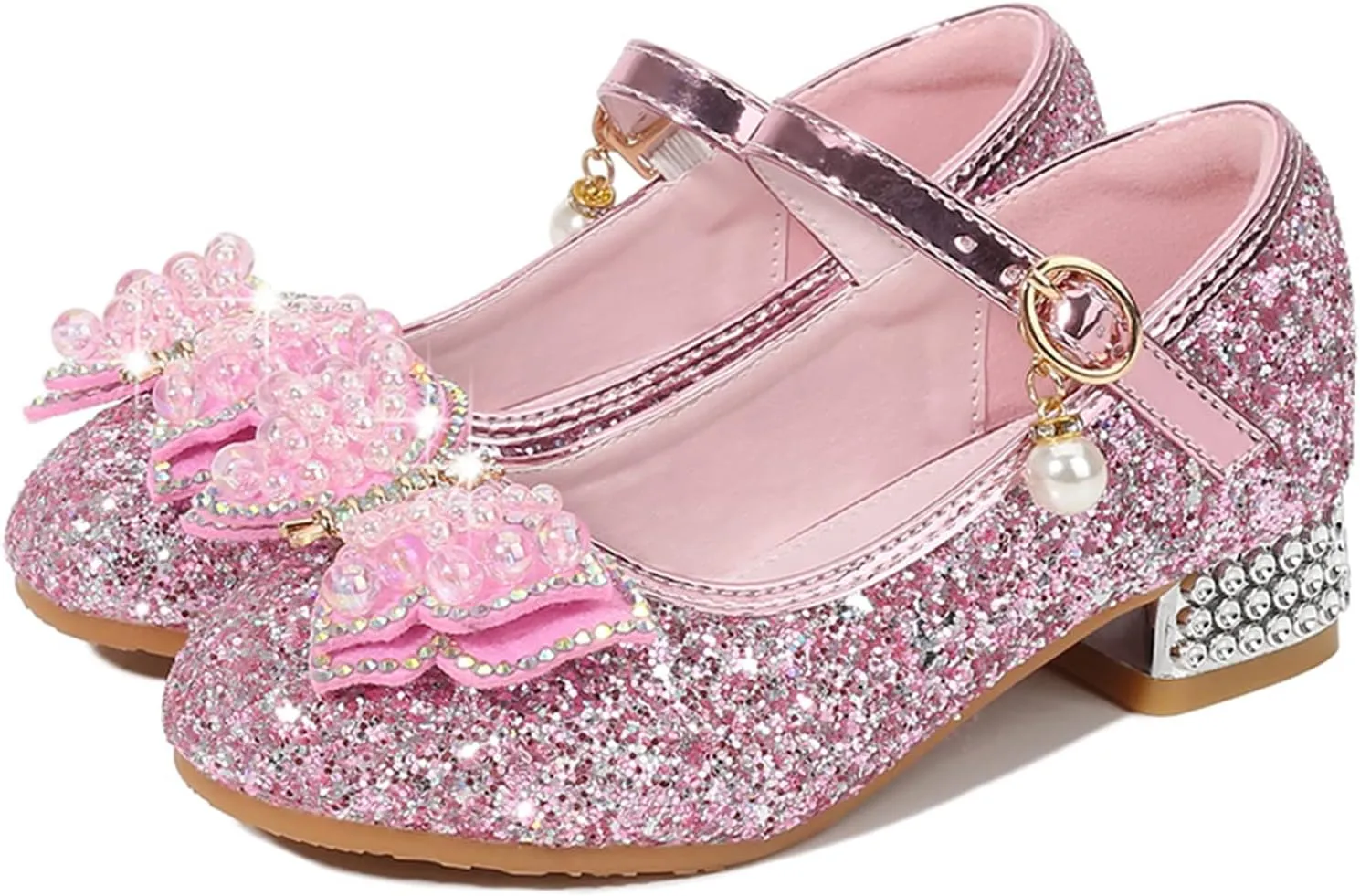 Open Toe Sandals for Kids Toddler Little Kid Girls Dress Pumps Glitter Sequins Princess Paw Slippers for Girls