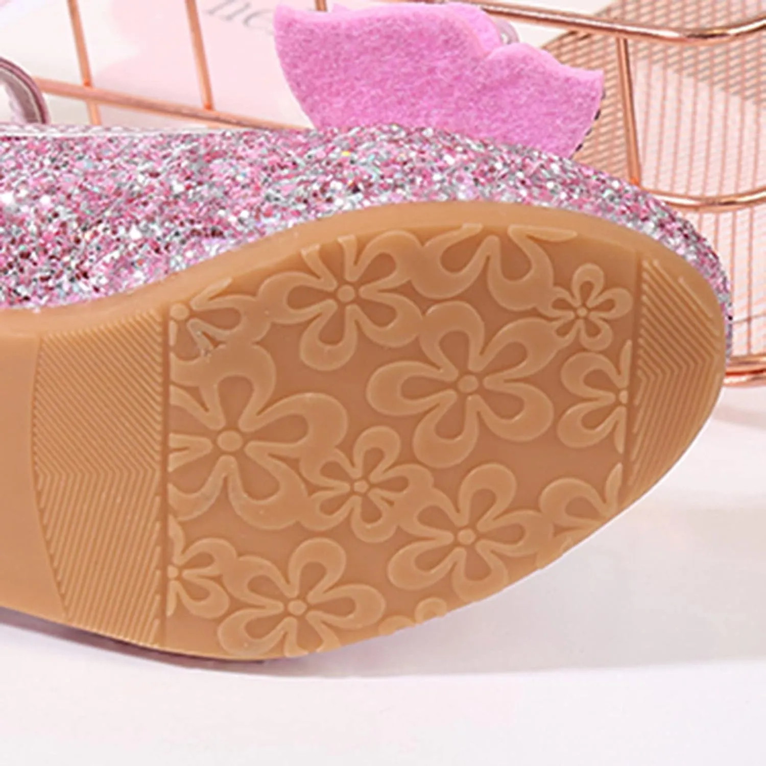 Open Toe Sandals for Kids Toddler Little Kid Girls Dress Pumps Glitter Sequins Princess Paw Slippers for Girls