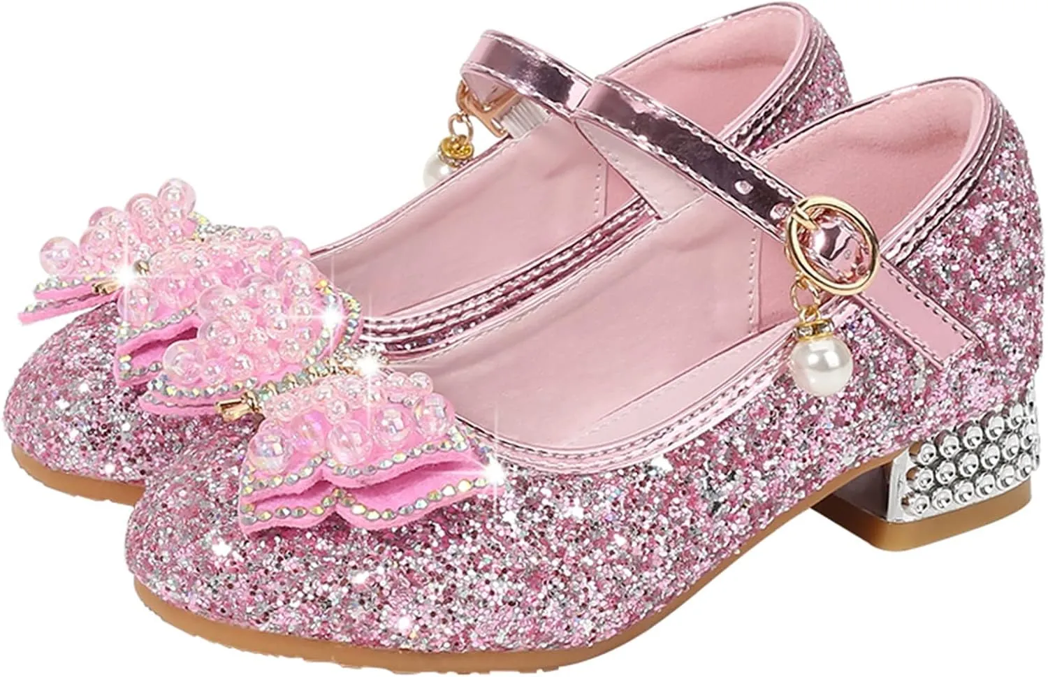 Open Toe Sandals for Kids Toddler Little Kid Girls Dress Pumps Glitter Sequins Princess Paw Slippers for Girls