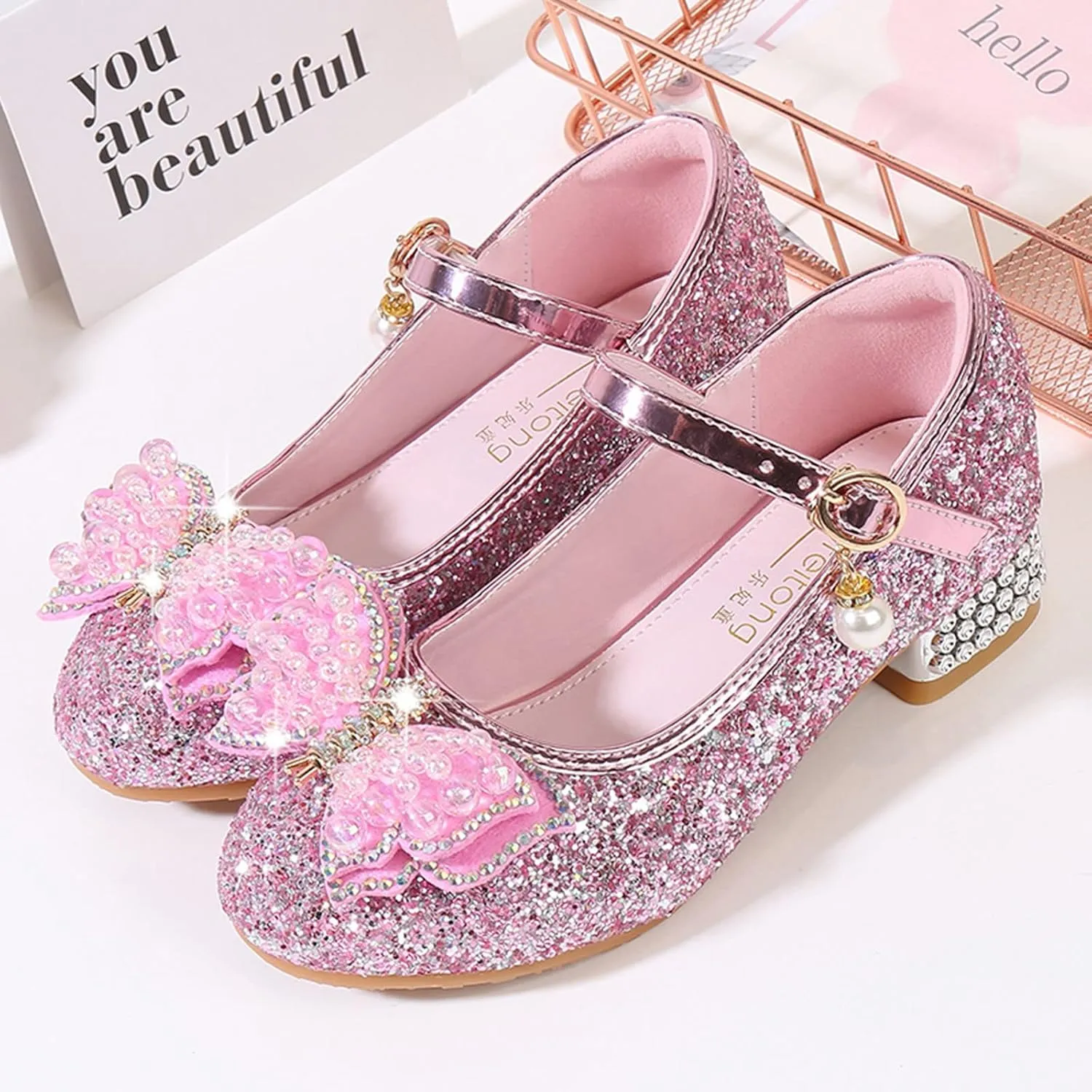Open Toe Sandals for Kids Toddler Little Kid Girls Dress Pumps Glitter Sequins Princess Paw Slippers for Girls