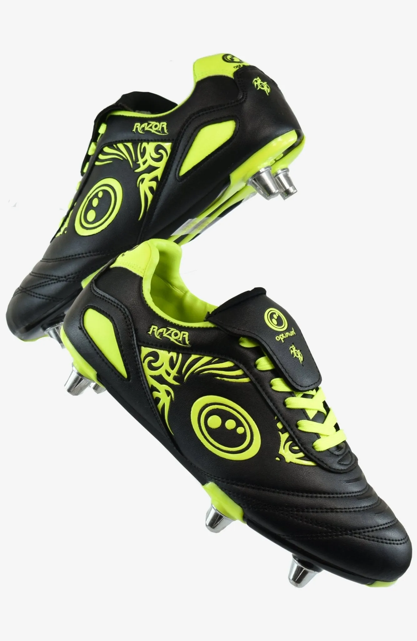 Optimum Razor Rugby Boots | Lightweight, Flexible, Lace-Up | Senior 8 Stud & Junior 6 Stud