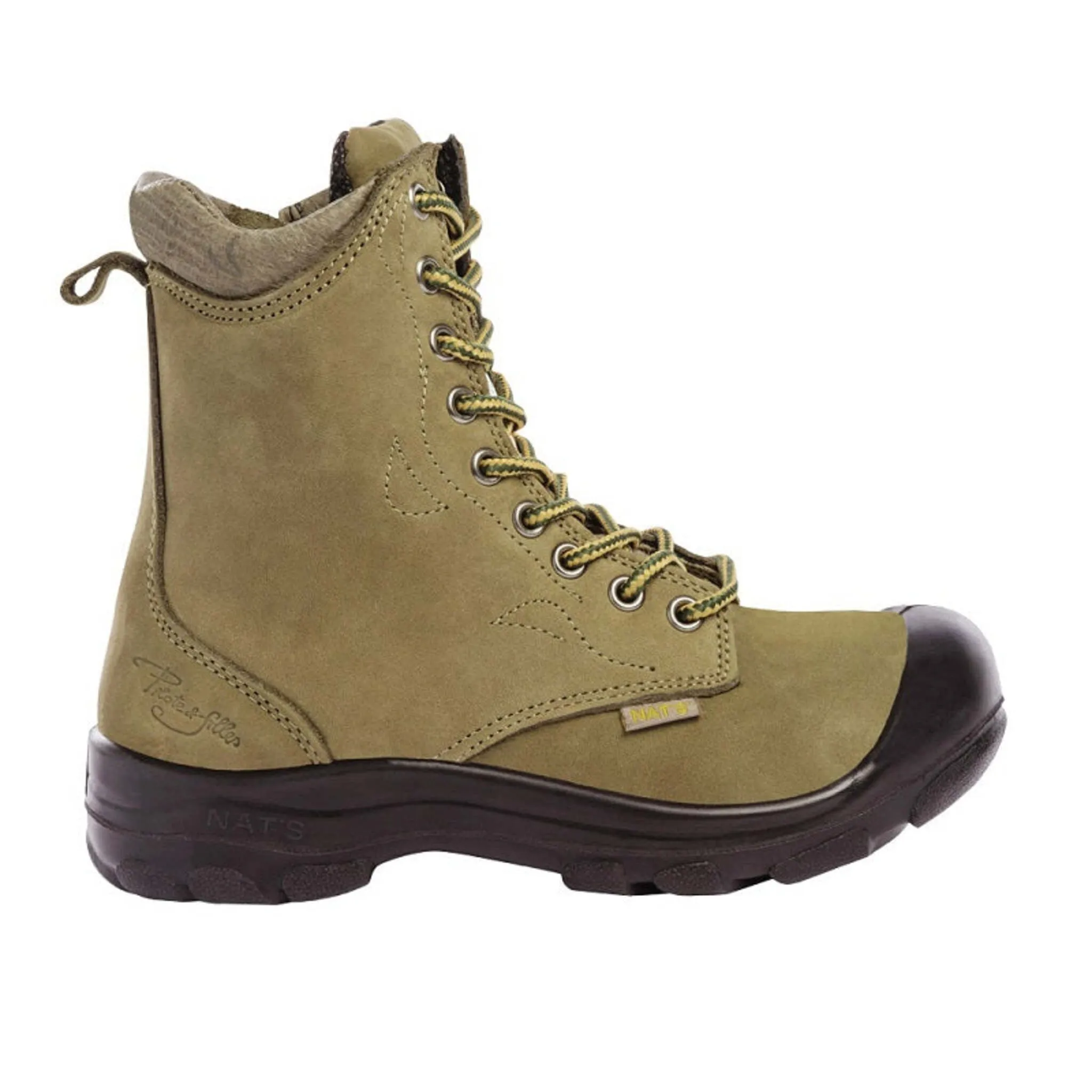 P&F Women's Safety Work Boots S558 CSA 8" Nubuck Leather with YKK Zipper, Lightweight, Steel Toe and Plate, Durable, Protective Footwear | Sizes 5-11