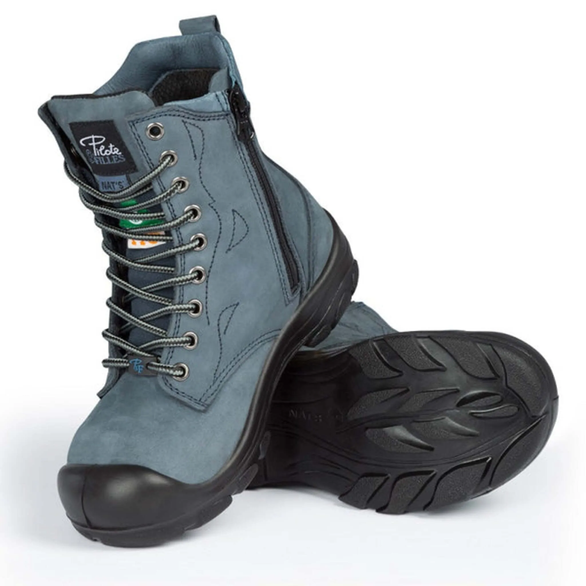 P&F Women's Safety Work Boots S558 CSA 8" Nubuck Leather with YKK Zipper, Lightweight, Steel Toe and Plate, Durable, Protective Footwear | Sizes 5-11
