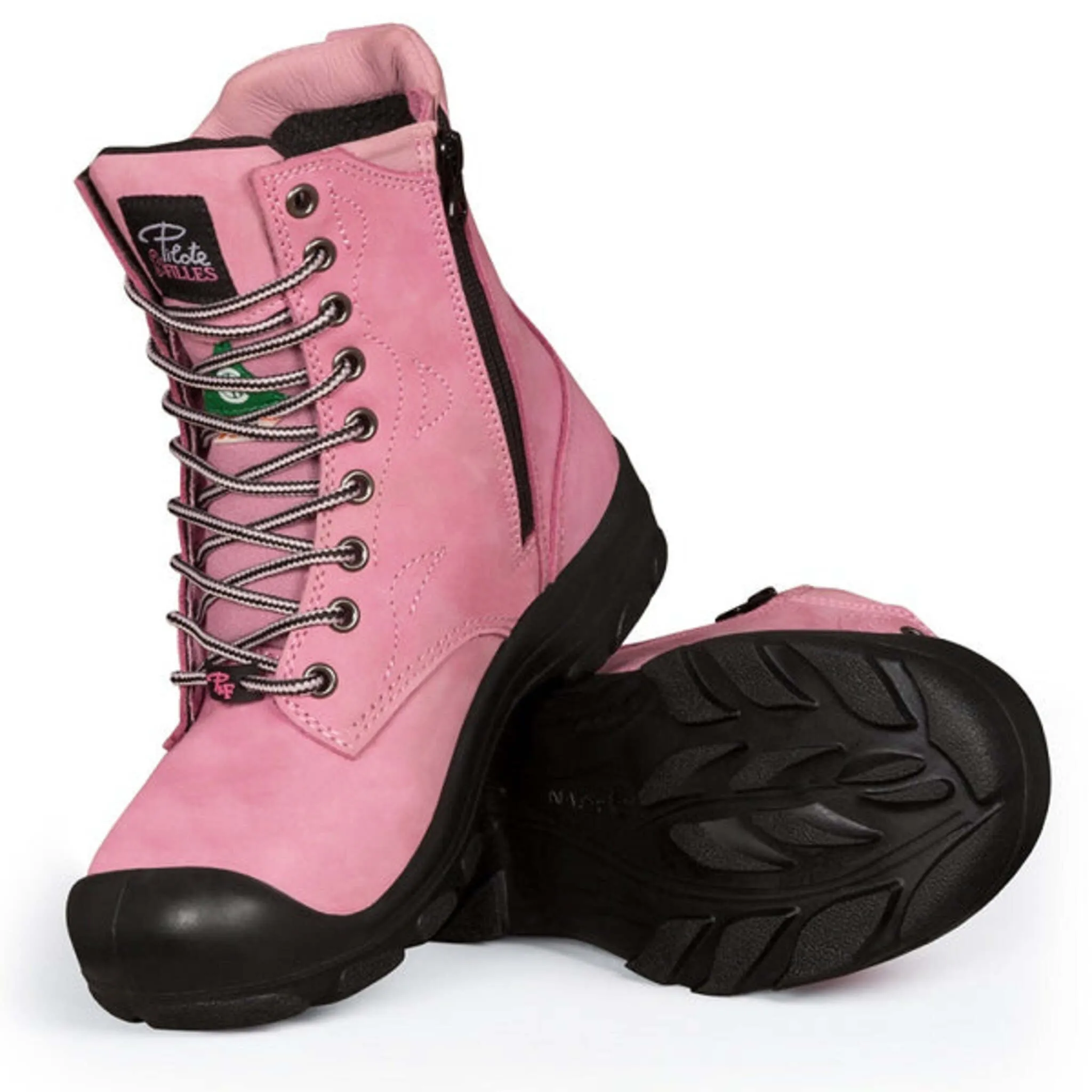 P&F Women's Safety Work Boots S558 CSA 8" Nubuck Leather with YKK Zipper, Lightweight, Steel Toe and Plate, Durable, Protective Footwear | Sizes 5-11