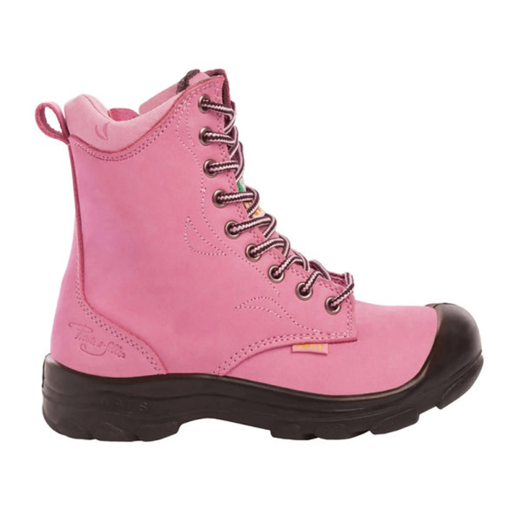 P&F Women's Safety Work Boots S558 CSA 8" Nubuck Leather with YKK Zipper, Lightweight, Steel Toe and Plate, Durable, Protective Footwear | Sizes 5-11