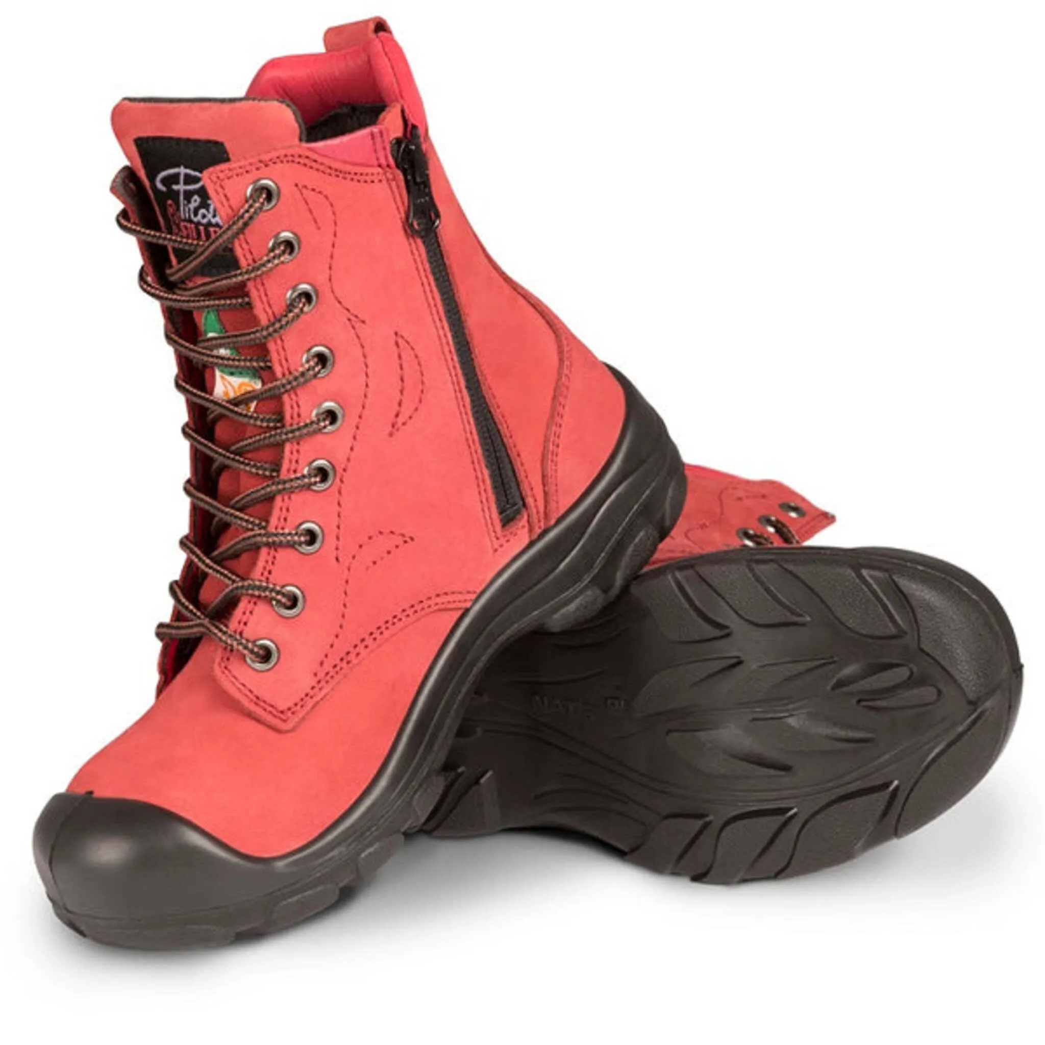 P&F Women's Safety Work Boots S558 CSA 8" Nubuck Leather with YKK Zipper, Lightweight, Steel Toe and Plate, Durable, Protective Footwear | Sizes 5-11