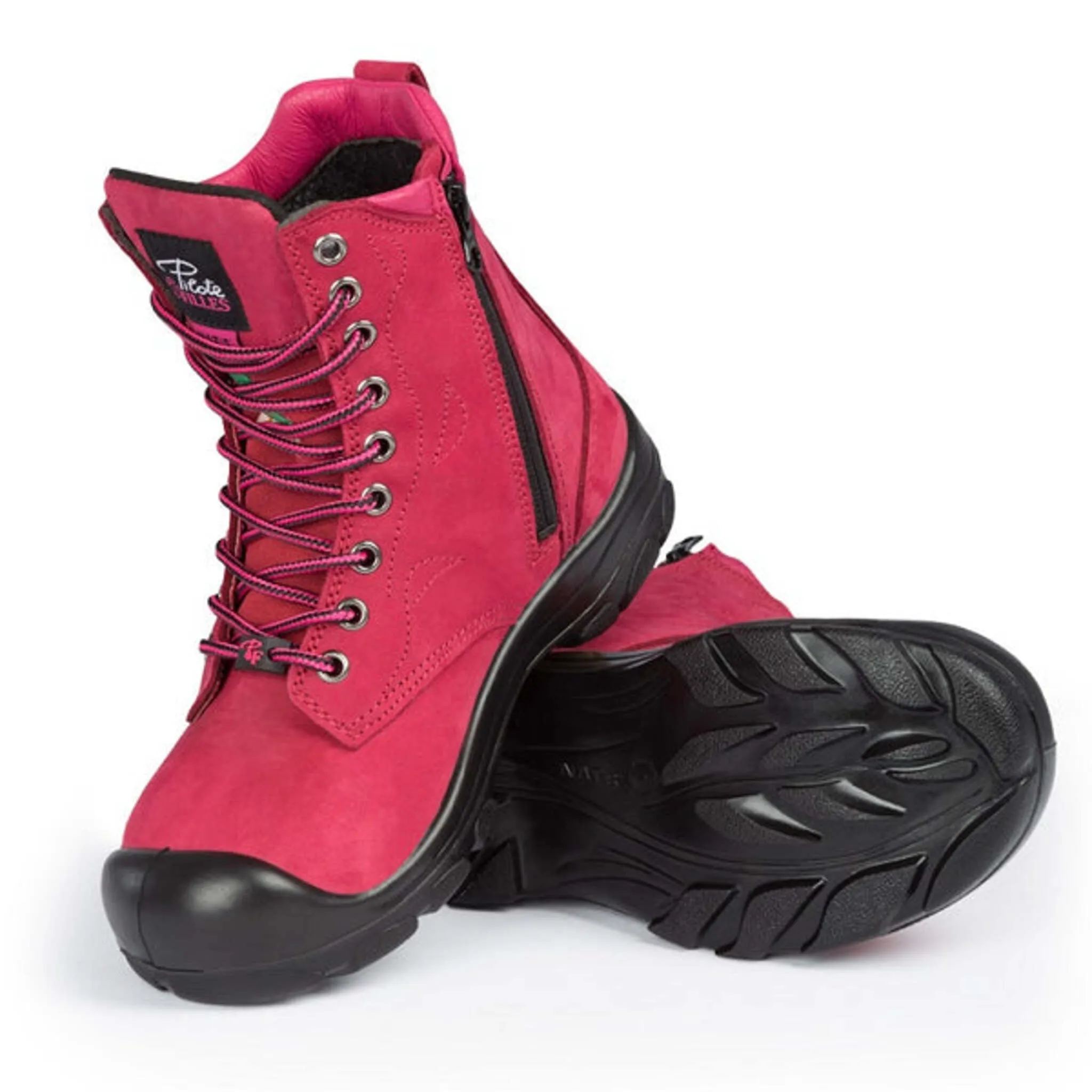P&F Women's Safety Work Boots S558 CSA 8" Nubuck Leather with YKK Zipper, Lightweight, Steel Toe and Plate, Durable, Protective Footwear | Sizes 5-11
