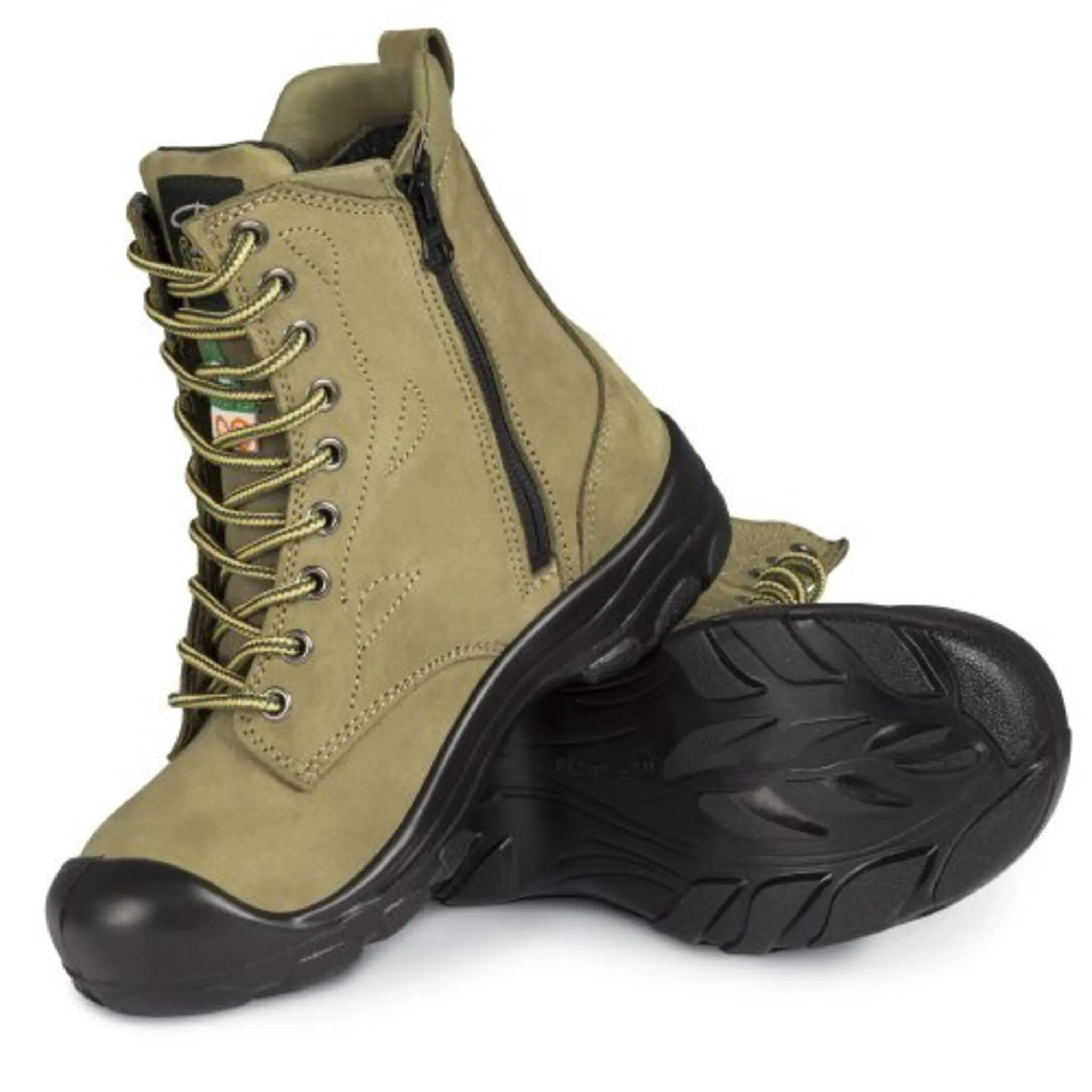 P&F Women's Safety Work Boots S558 CSA 8" Nubuck Leather with YKK Zipper, Lightweight, Steel Toe and Plate, Durable, Protective Footwear | Sizes 5-11