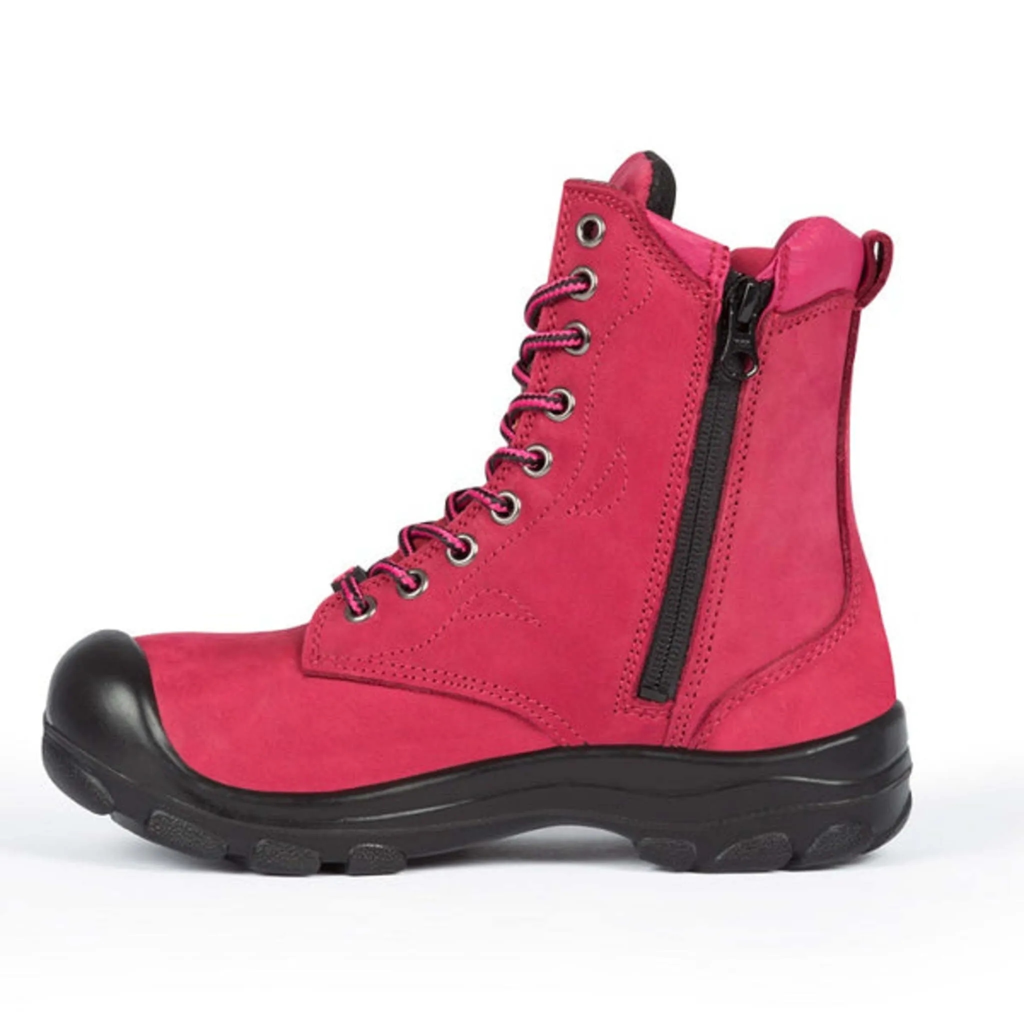 P&F Women's Safety Work Boots S558 CSA 8" Nubuck Leather with YKK Zipper, Lightweight, Steel Toe and Plate, Durable, Protective Footwear | Sizes 5-11