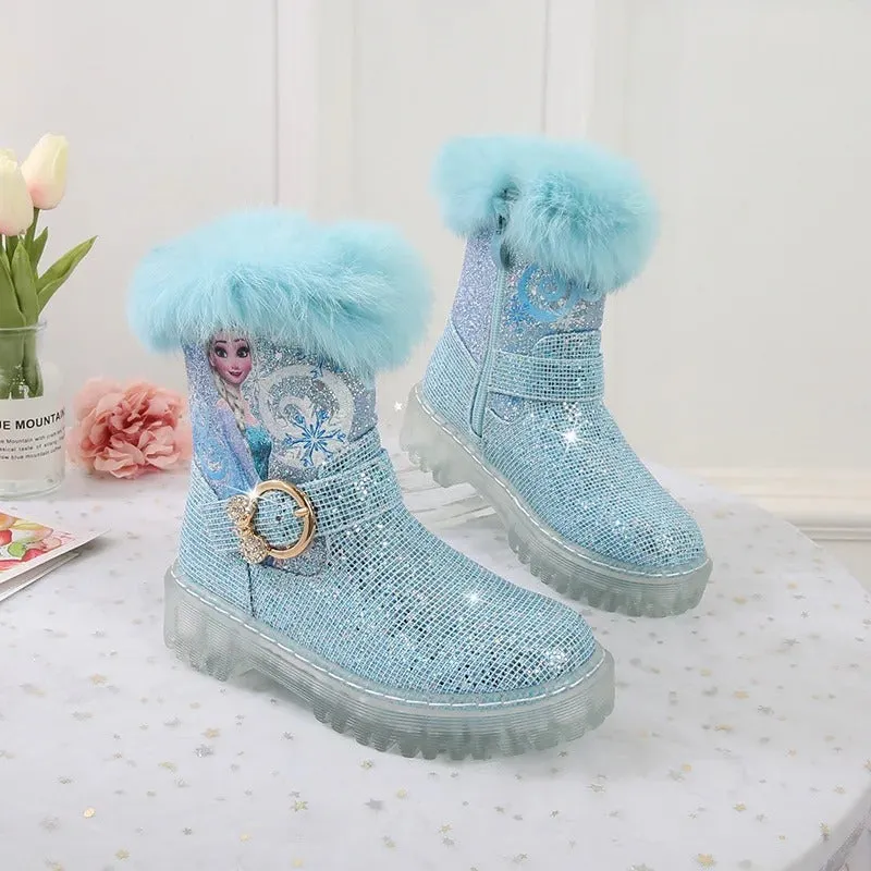 Printed Frozen Elsa Princess Boots