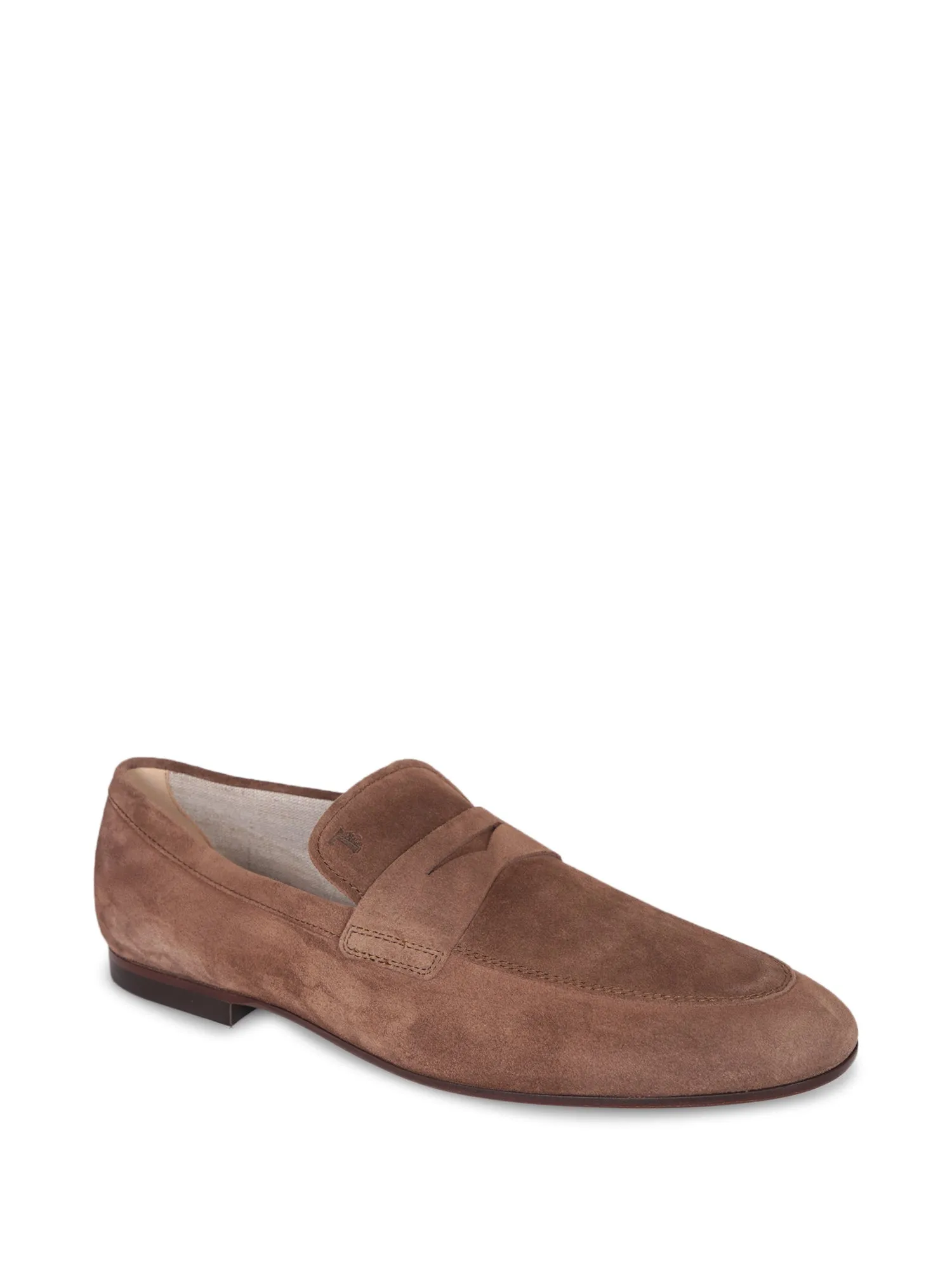 Rubber heel brown loafer