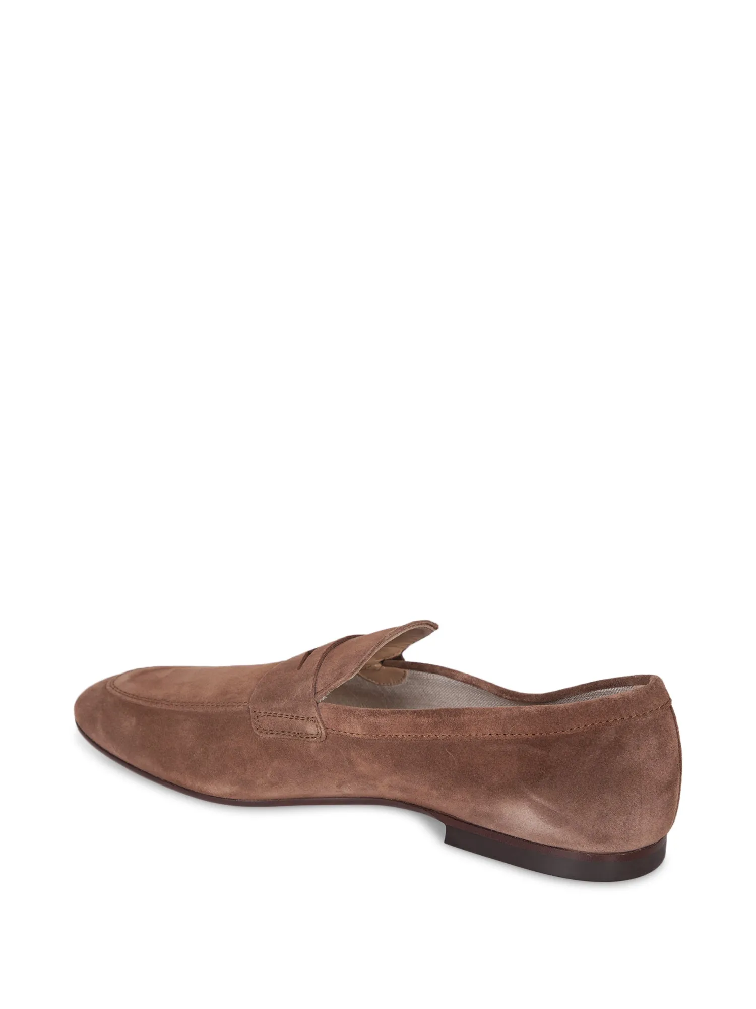 Rubber heel brown loafer