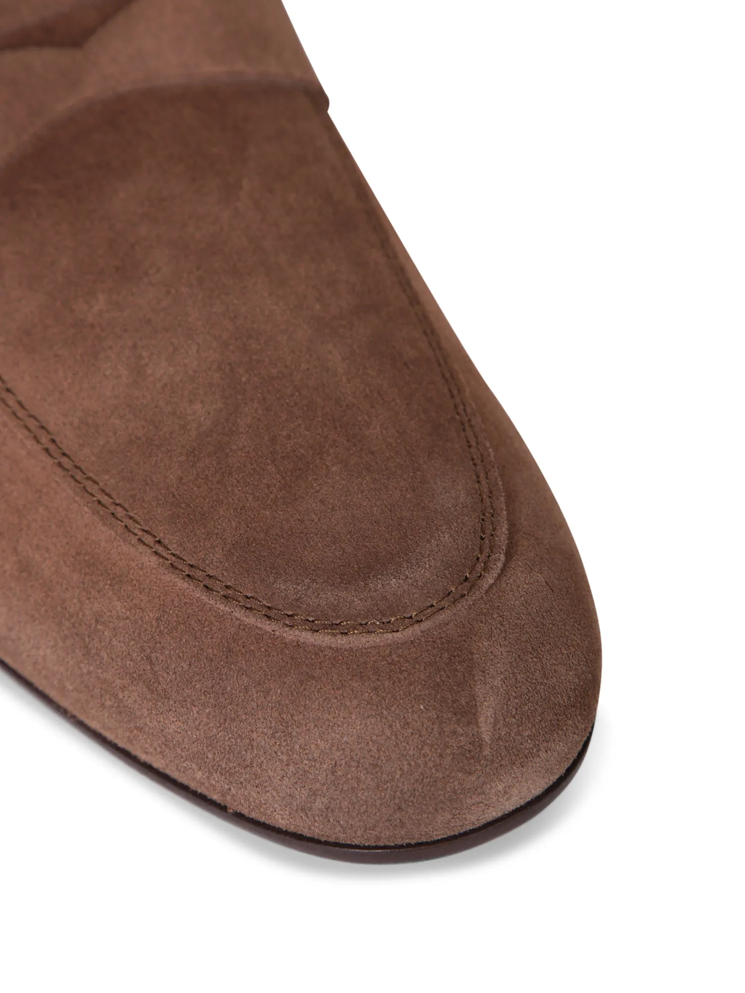 Rubber heel brown loafer